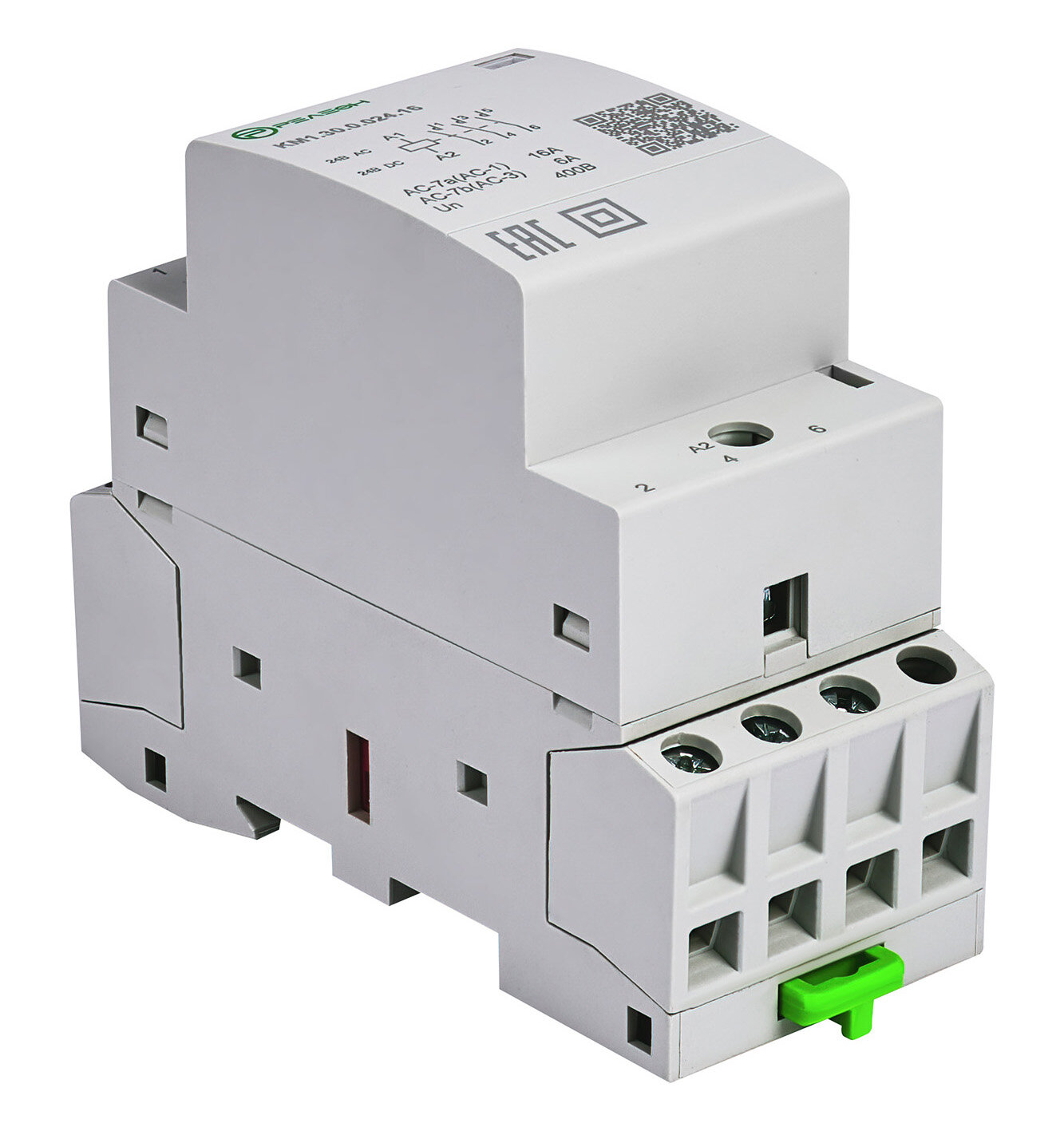 Модульный контактор 2НО+2НЗ контакта 20А; 24В AC/DC, релеон, KM1.22.0.024.20 — фото 1
