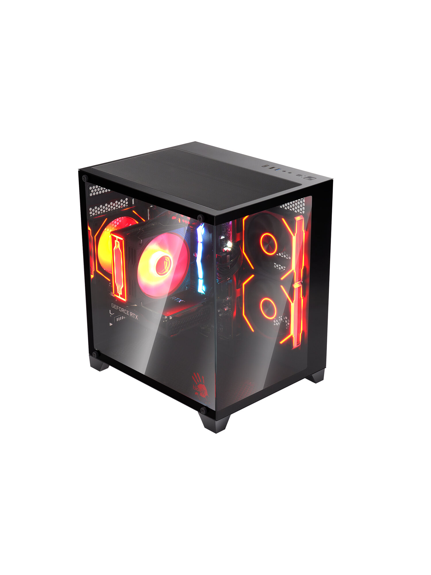 Корпус mATX BLOODY BD-CC105, Mini-Tower, без БП, черный [bd-cc105-bk] — фото 1