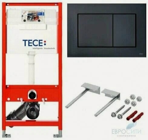Изображение товара Инсталляция TECE 9 400 407 с черной матовой кнопкой!