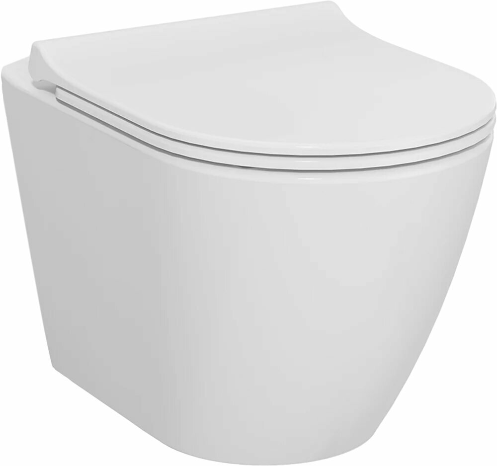 Унитаз подвесной VitrA Integra 7040B003-0075 с микролифтом безободковый без бачка фарфоровый антивсплеск белый овальный