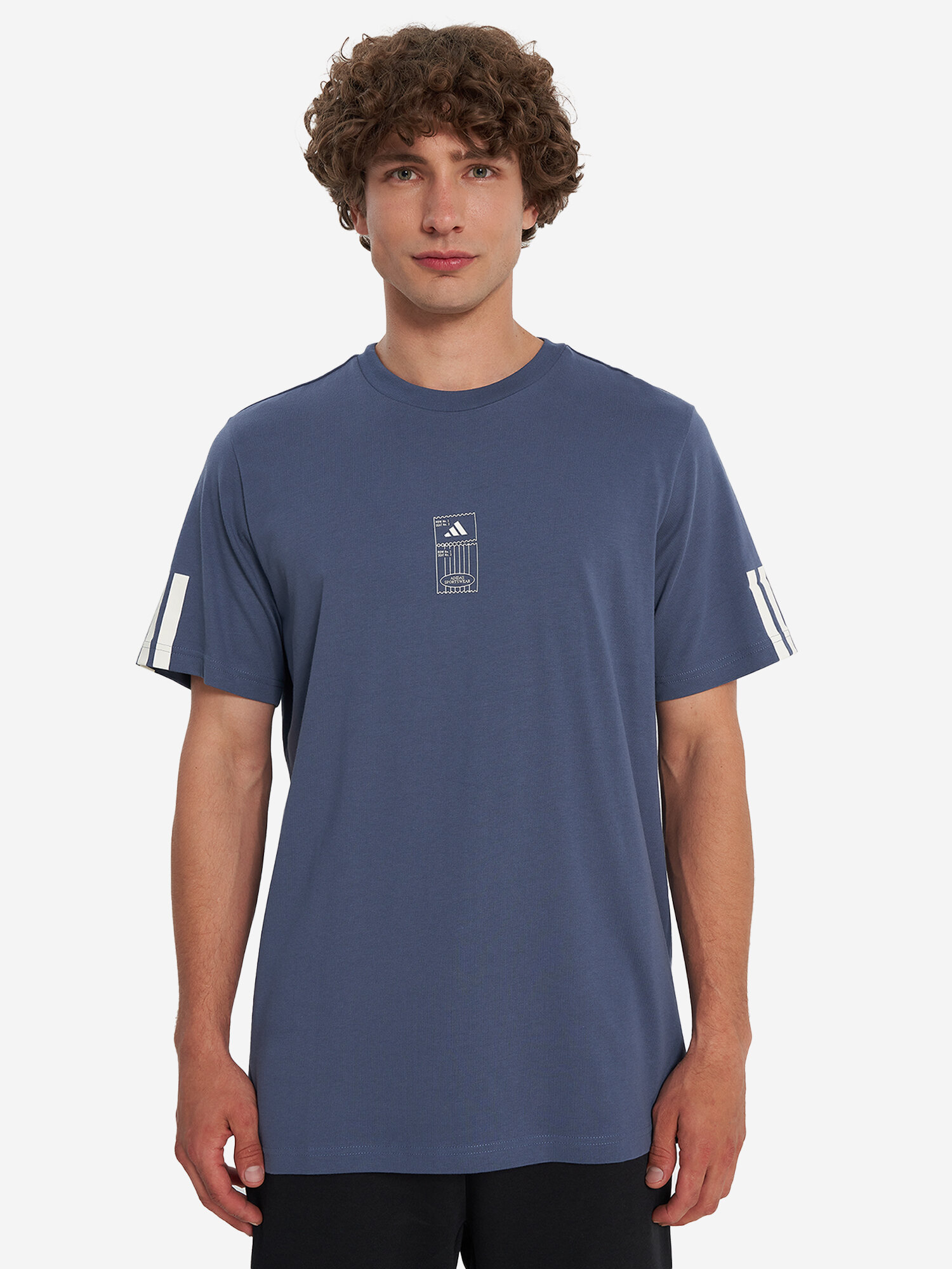 Футболка спортивная adidas, размер M, синий — фото 1