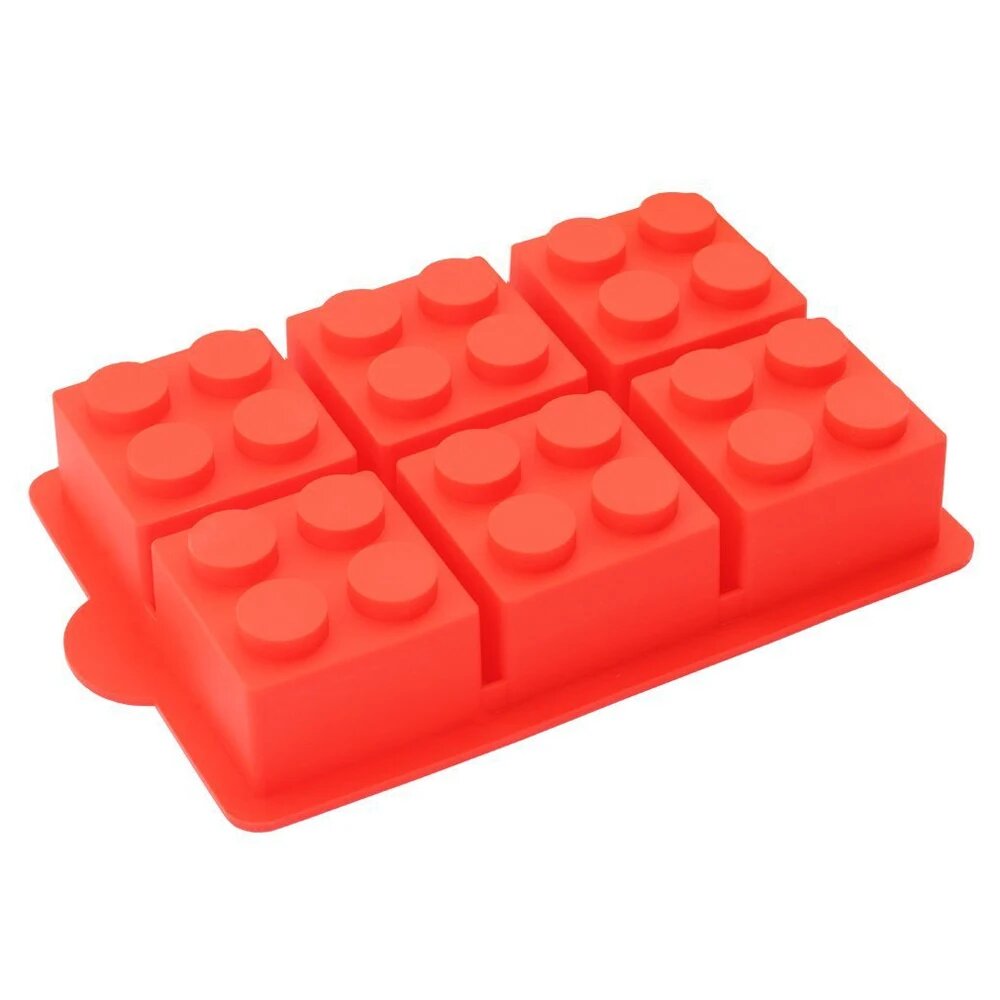 Lego силиконовая форма для льда и торта Красный, Red