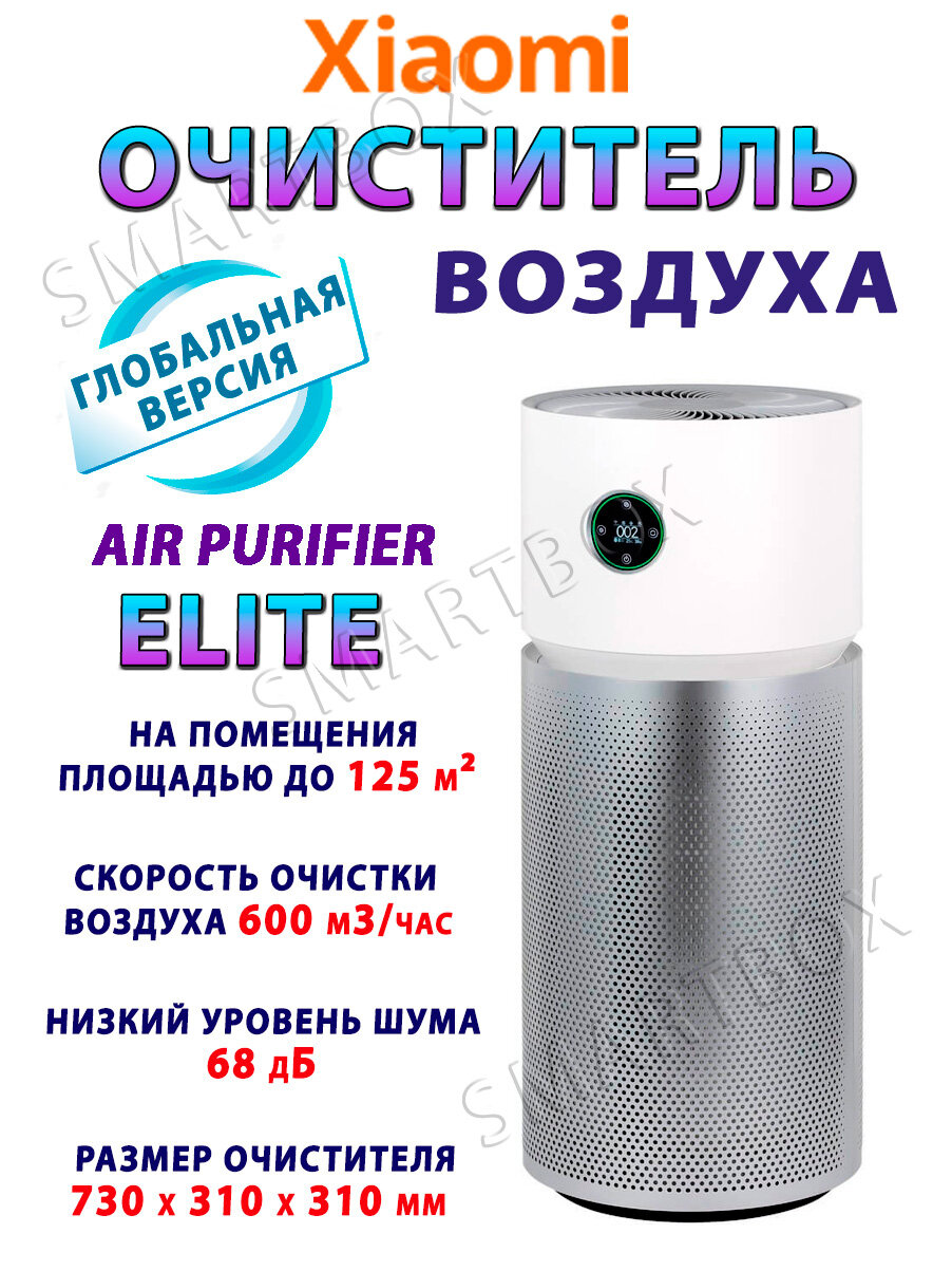 Очиститель воздуха 600 м3/ч Xiaomi Smart Air Purifier Elite, Евро-верси