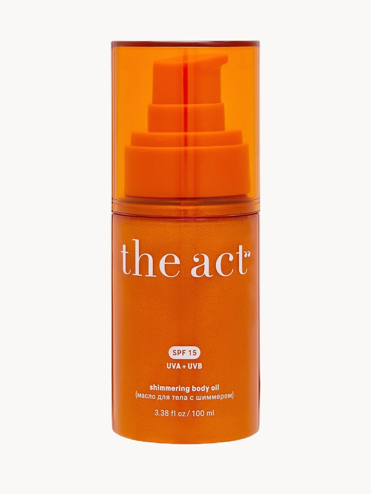 Масло для тела The Act с шиммером SPF 15, без липкости, 100 мл