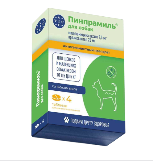 Doctor VIC Пинпрамиль таблетки от гельминтов для щенков и маленьких собак, 4 таб.
