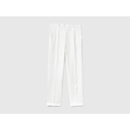 Брюки UNITED COLORS OF BENETTON, размер L, белый брюки united colors of benetton карманы размер 150 xl синий