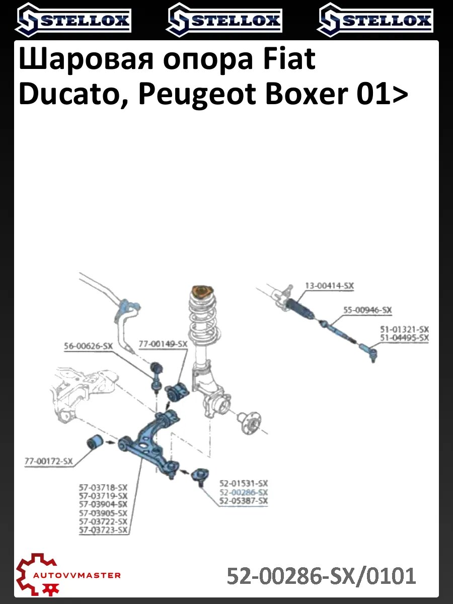 Шаровая опора Fiat Ducato, Peugeot Boxer 01>
