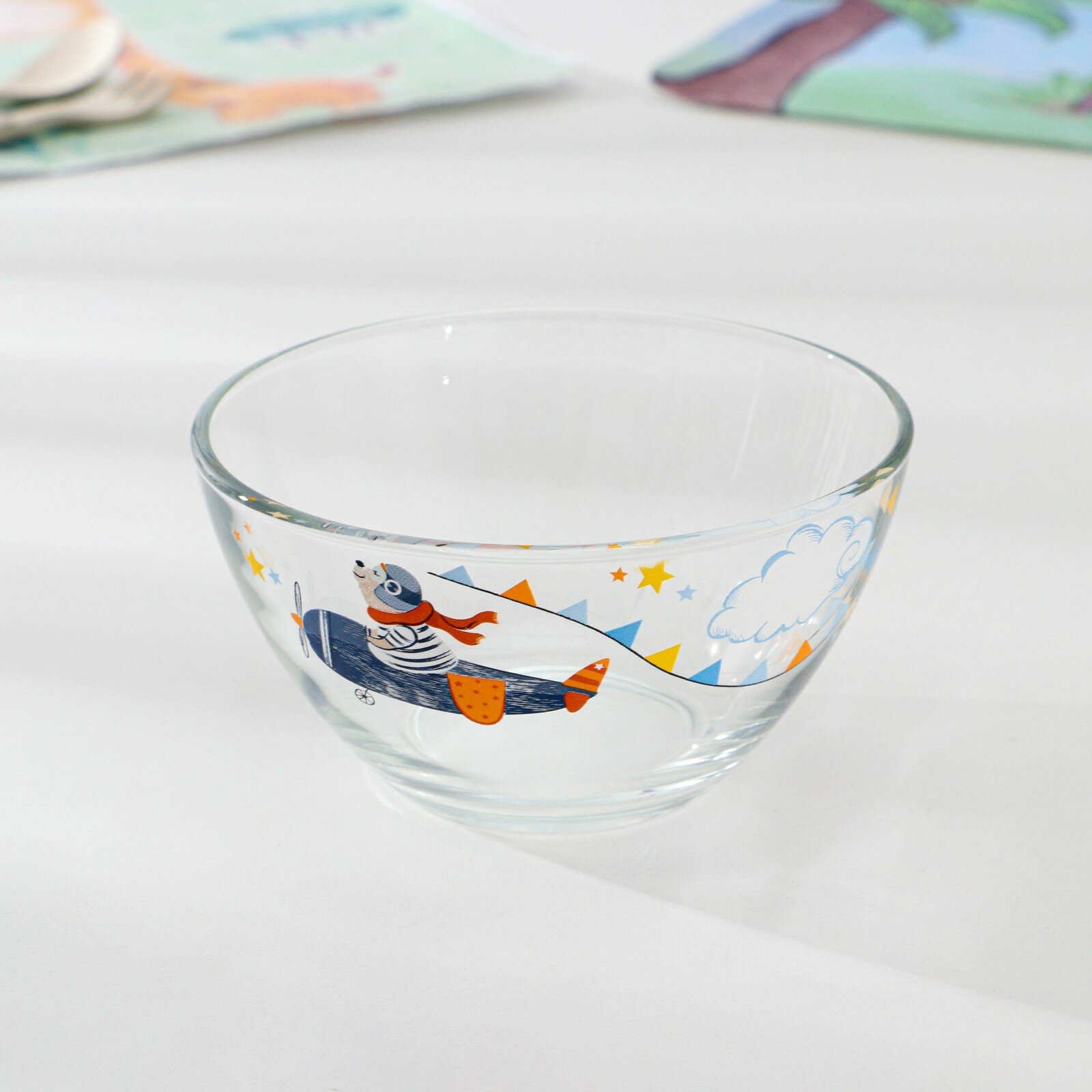 Набор детской посуды «Авиаторы», стеклянный, 3 предмета, микс