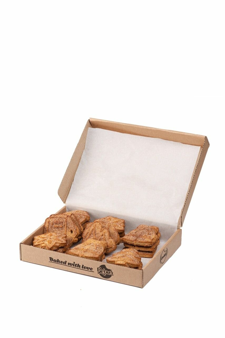 Печенье Новогоднее Яблоко-корица, в коробке 250 грамм - фотография № 3