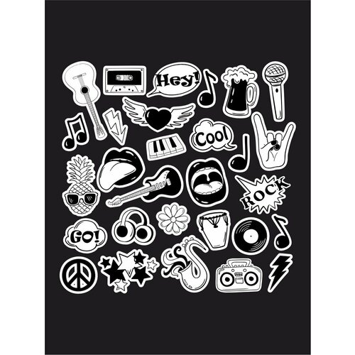 Наклейки стикеры Комиксы 10 30 50 шт черно белые смешанные мультяшные аниме граффити наклейки для багажа ноутбука ipad скейтборда гитары наклейки оптовая продажа