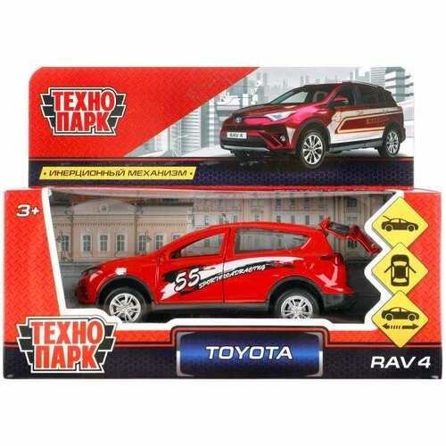 Машина Toyota Rav4 Спорт 12 см красная металл инерция Технопарк RAV4-S машина toyota rav4 инерционная красная технопарк 12 см