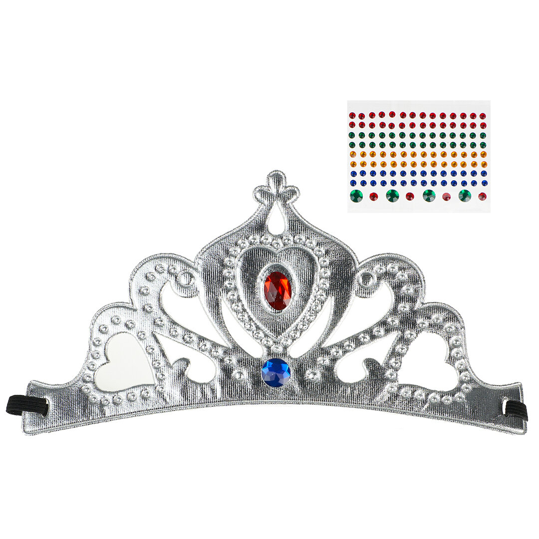 Корона тканевая Королева Укрась ее сама Серебро 225*105 см 1 шт.