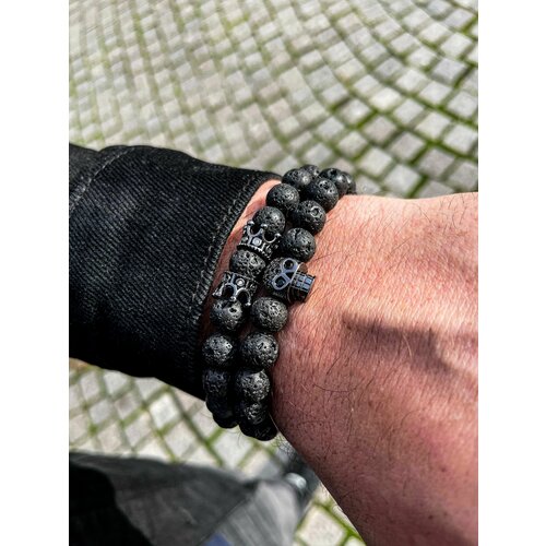 фото Браслет, 2 шт., черный, серый нет бренда