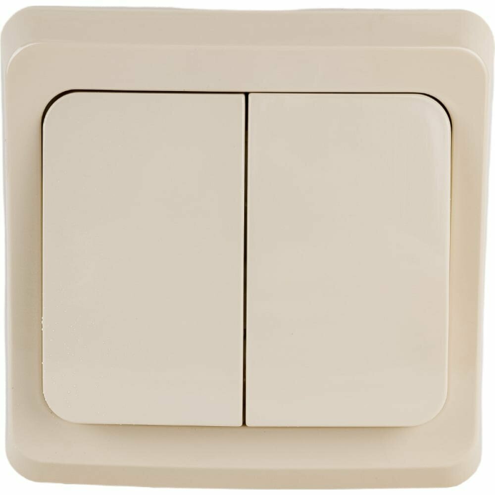 Выключатель 2-клавишный этюд, скрытый монтаж, кремовый. BC10-002K Schneider Electric (7шт.)