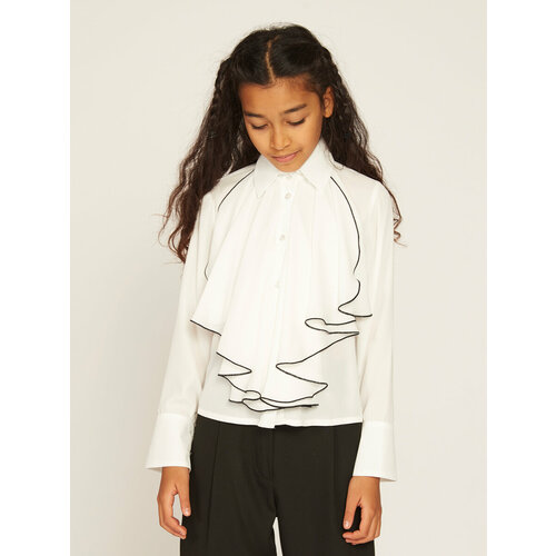 Блуза Y-CLU', белый блуза y clu размер 128 мультиколор