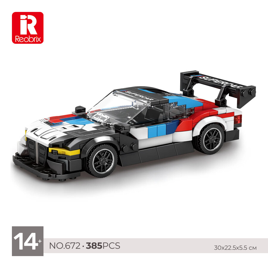 Конструктор REOBRIX Sport Car / модель BMW M4 GT3 / 385 деталей