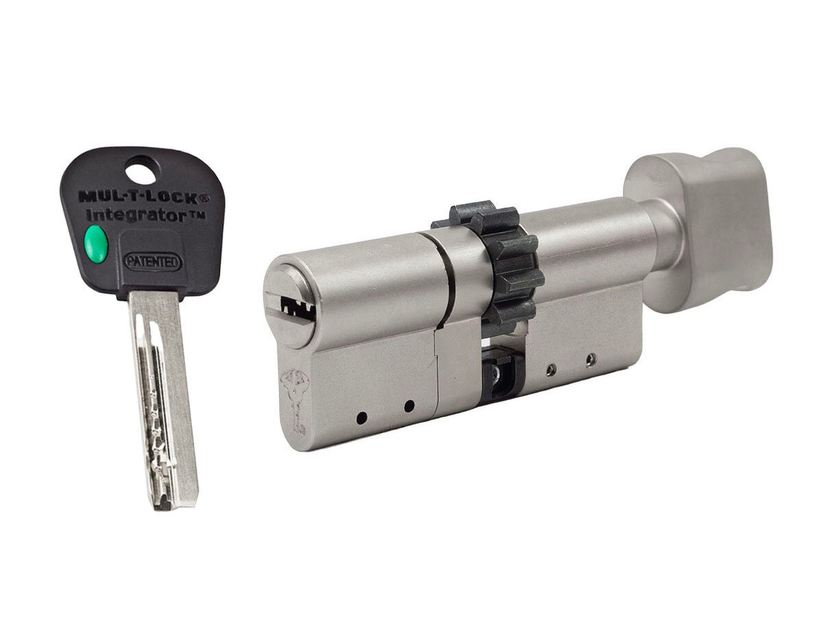 Цилиндр Mul-t-lock Integrator Modular ключ-вертушка 130мм (размер 65х65В мм) - Никель Шестеренка