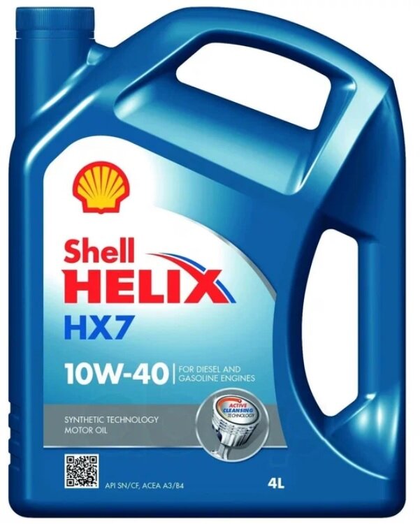 Синтетическое моторное масло SHELL Helix HX7 10W-40, 4 л, 1 шт.