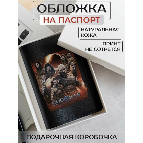Обложка для паспорта RUSSIAN HandMade Обложка на паспорт God of War: Ragnarok OP02165, черный, серый