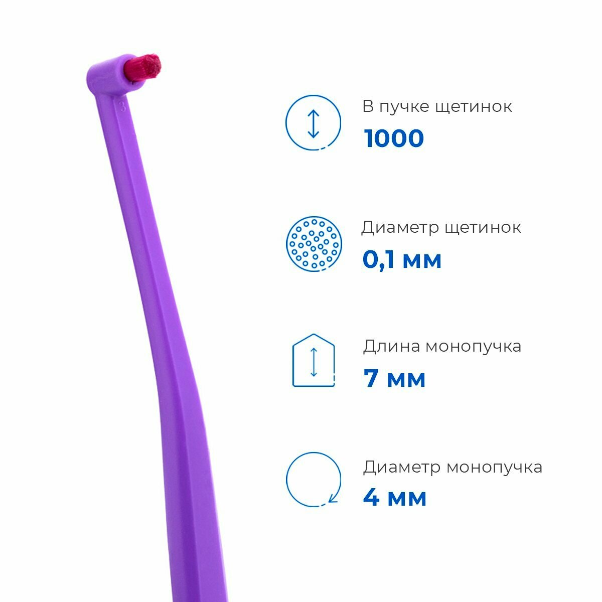 Монопучковая зубная щетка Revyline SM1000 Single фиолетовая с салатовой щетиной