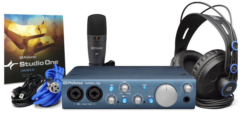 PreSonus AudioBox iTwo Studio комплект для звукозаписи в составе AudioBox iTwo, Studio One Artist + Capture Duo for iPad, микрофон M7, наушники HD7