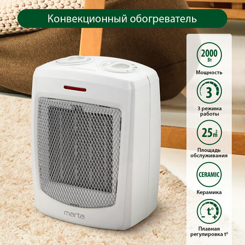 Тепловентилятор MARTA MT-2522 белый жемчуг 145300₽