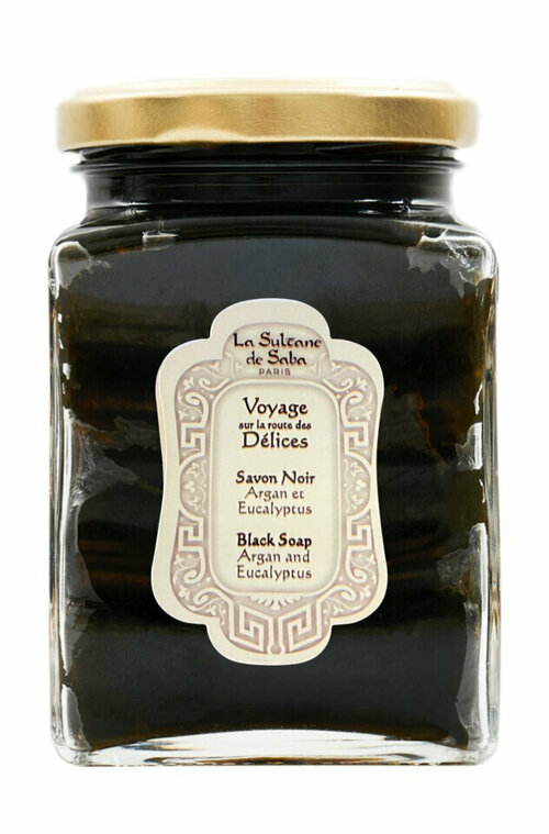 Черное мыло для лица и тела c аргановым маслом La Sultane de Saba Argan and Eucalyptus Black Soap