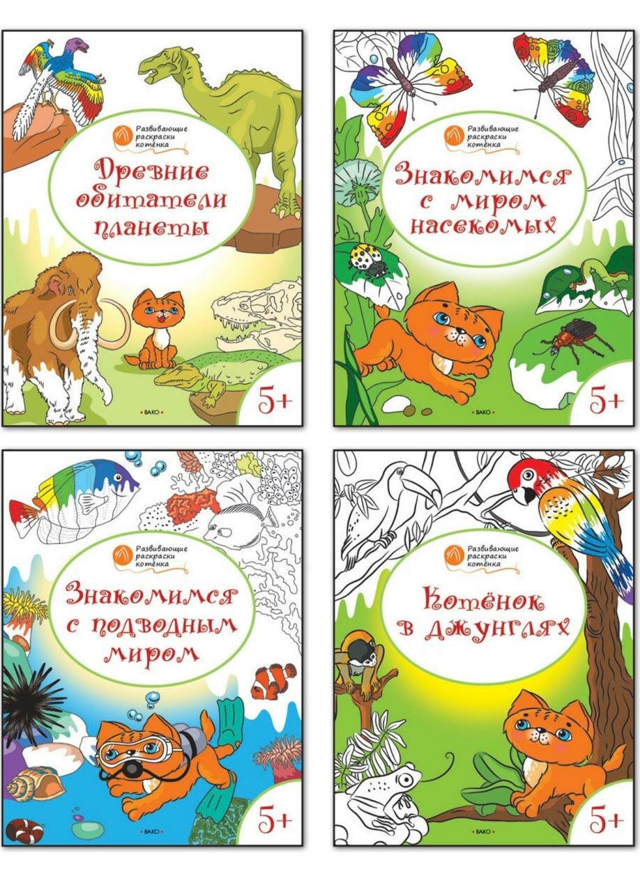 Комплект развивающих раскрасок для детей 5-6 лет