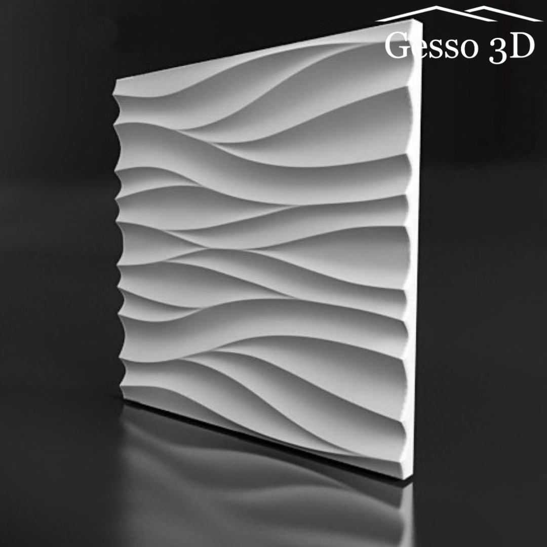 Гипсовая панель Gesso 3D волны "Непа" 500х500х25 мм, Упаковка 20 шт, 5 м2