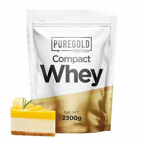 Сывороточный протеин с аминокислотами Pure Gold Compact Whey Protein, 2300г (Лимонный чизкейк) / для набора мышечной массы и похудения