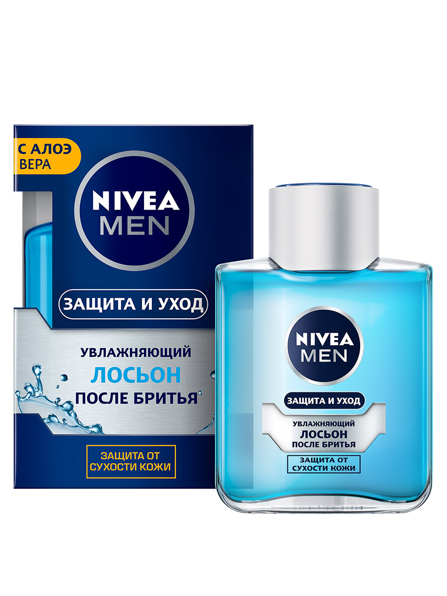 Лосьон после бритья увлажняющий Nivea Men "Защита и уход" с алоэ вера, 100 мл.