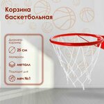 Корзина баскетбольная Sima-land №1, d 250 мм, с упором и сеткой (КБ1) - изображение