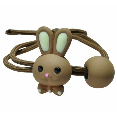 Резинка для волос Очаровательный кролик, цвет коричневый