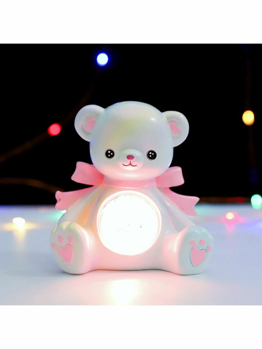 Ночник, светильник детский Teddy bear white - фотография № 2