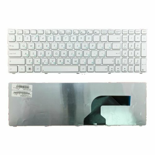 Клавиатура для ноутбука Asus K52, K53, G73, A52, G60 белая, с рамкой