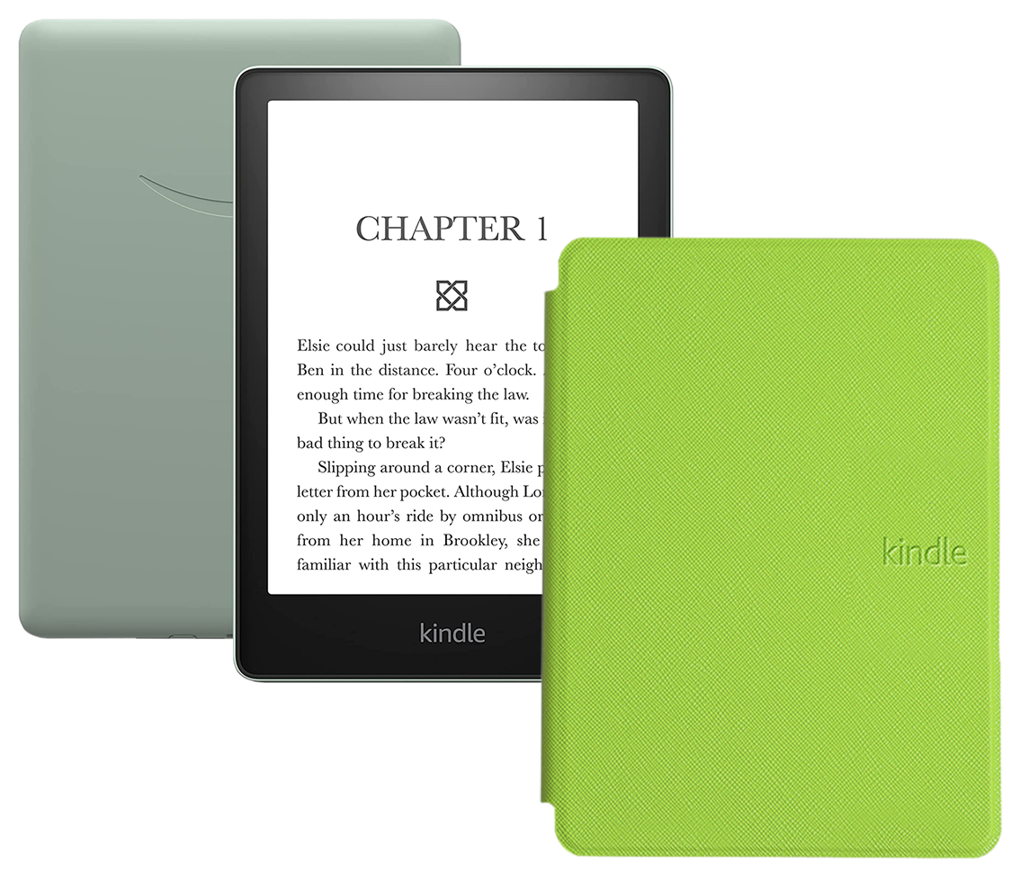 Электронная книга Amazon Kindle PaperWhite 2021 16Gb Ad-Supported Agave Green с обложкой ReaderONE PaperWhite 2021 Green