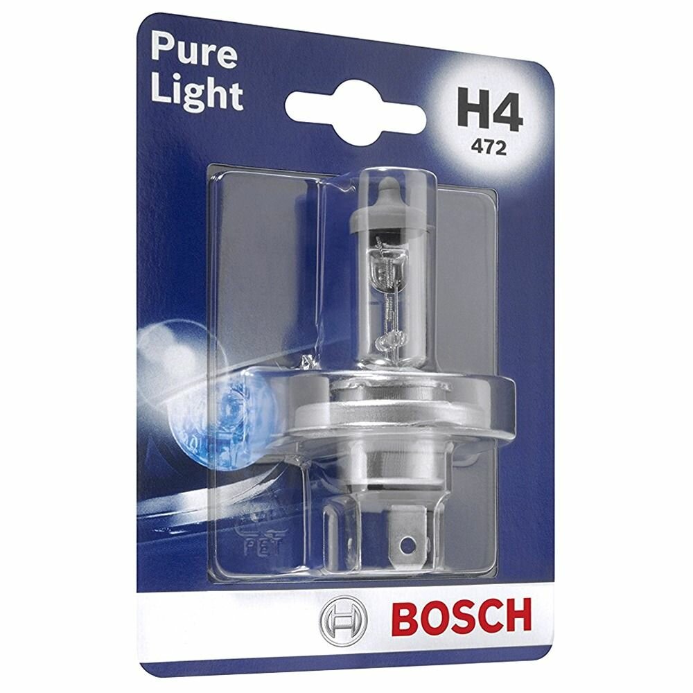 Лампа галоген" Pure Light H4" 12В 60/55Вт