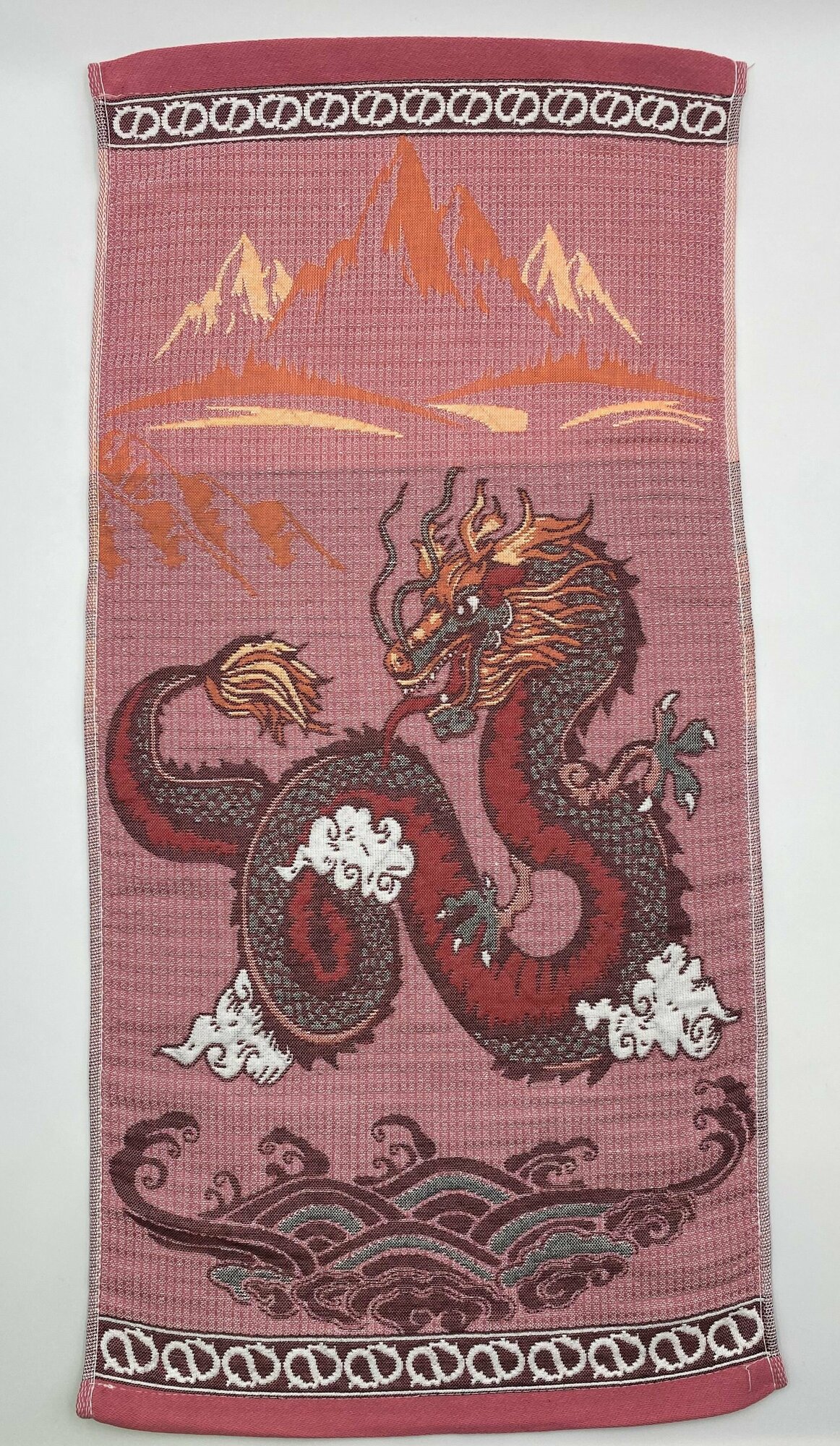 Полотенце хлопковое для пляжа, для ванны, для рук и лица Дракон 50*100 см