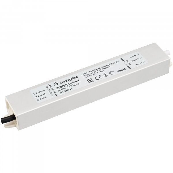 Arlight Блок питания ARPV-24036-D (24V, 1.5A, 36W) (IP67 Металл, 3 года)