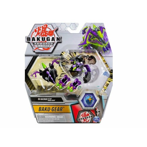 бакуган ультра бактрикс с баку силой Фигурка-трансформер Bakugan Baku-Gear Sairus Ultra 6055887/20124272, чёрный-фиолетовый