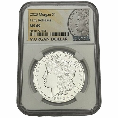 доллар 1921 г сша доллар моргана США 1 доллар 2023 г. (Доллар Моргана) в слабе NGS MS69