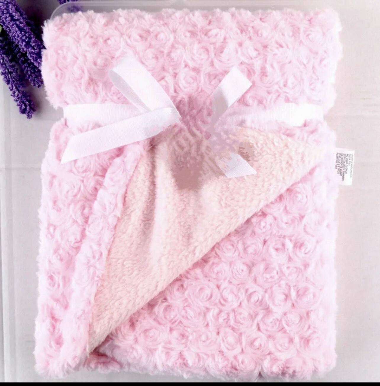 фото Плед для новорожденного розовый