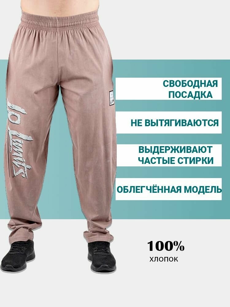 Штаны мужские спортивные для бодибилдинга спортзала и фитнеса Legal Power Stone wash Heavy Jersey