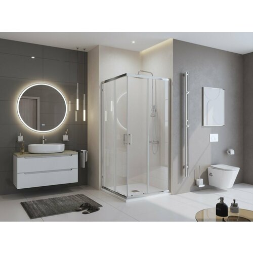 Поддон из искусственного мрамора, квадратный BELBAGNO 90 см, TRAY-MR-UNO-A-90-35-W-CR