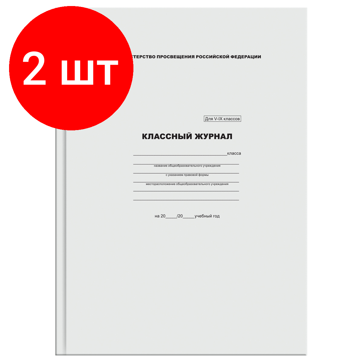 Комплект 2 шт, Классный журнал BG для 5-9 классов, 7БЦ, офсетная бумага