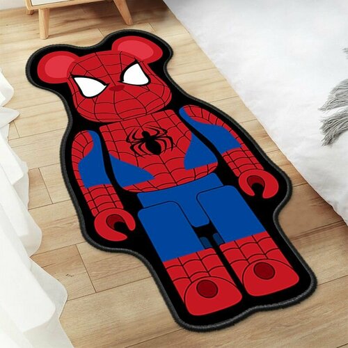 Ковер безворсовый KAWS/Bearbrick/Spider-Man 80x160см. Коврик универсальный, в спальню, в гостиную, противоскользящий