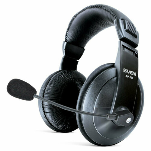 Наушники с микрофоном Sven AP-860MV с регулятором громкости 2м красный черный 353155 129600₽