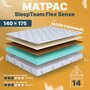 Матрас 130х155 беспружинный, анатомический, для кровати, SleepTeam Flex Sense, средне-жесткий, 14 см, двусторонний с одинаковой жесткостью