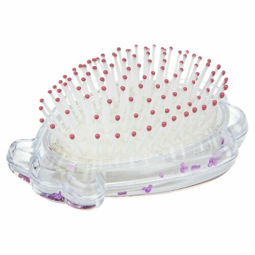 Lukky расческа массажная в виде ракушки Бабочки внутри блестящие конфетти 634₽