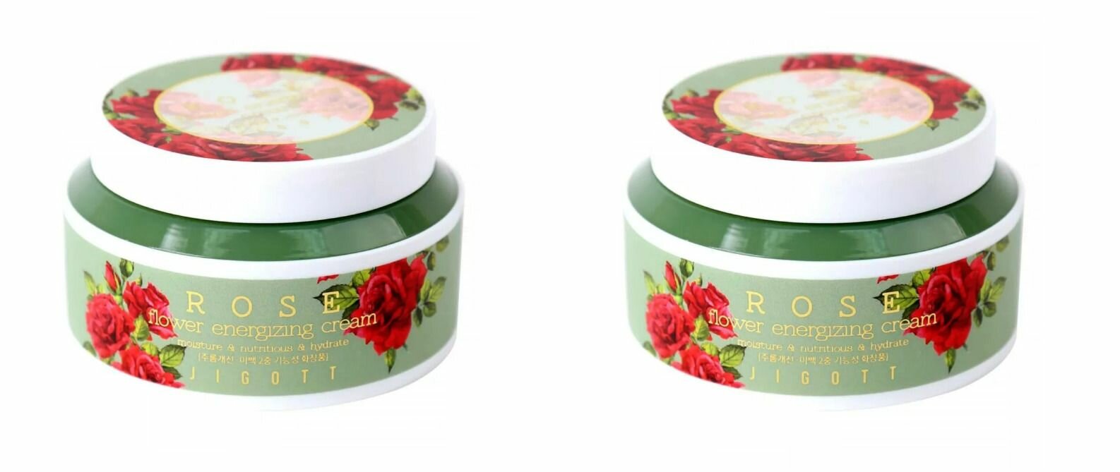 Jigott Крем для лица с экстрактом розы, Rose Flower Energizing Cream, 100 мл, 2 шт.